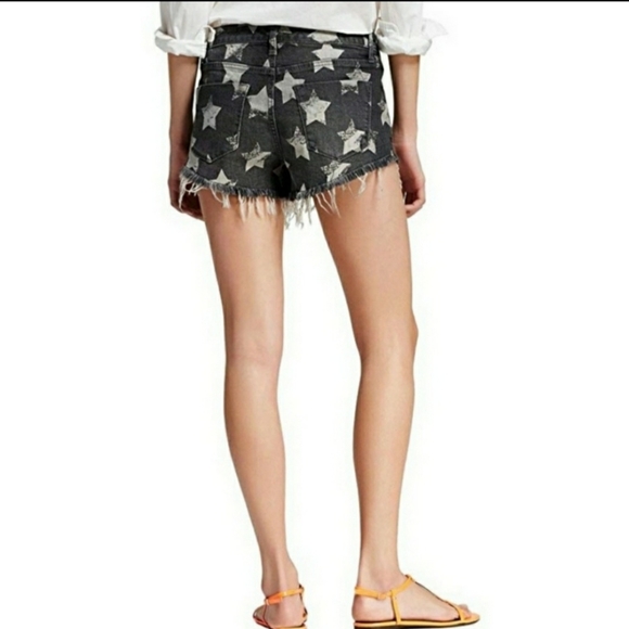 Mossimo Star Denim Shorts High Waist Super Stretch Button Fly Grey Cutoff - Picture 7 of 12